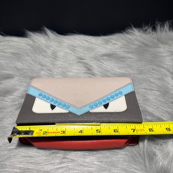 Fendi Monster Bug Pink Leather Wallet on a Chain~With COA - Picture 11 of 11